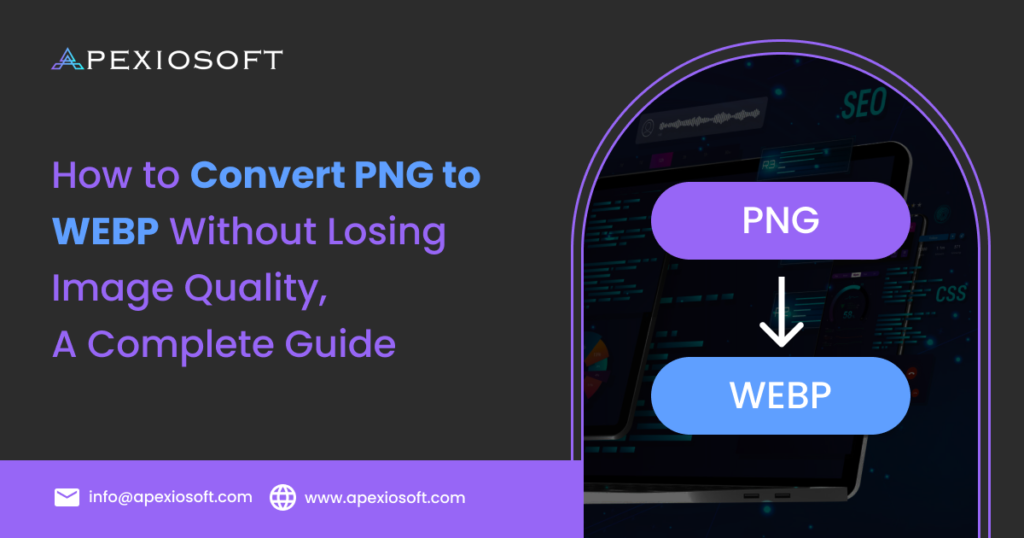 Illustration of converting PNG to WEBP online without losing image quality using a free converter